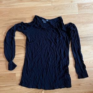 Armani Exchange, open shoulders, black long-sleeve